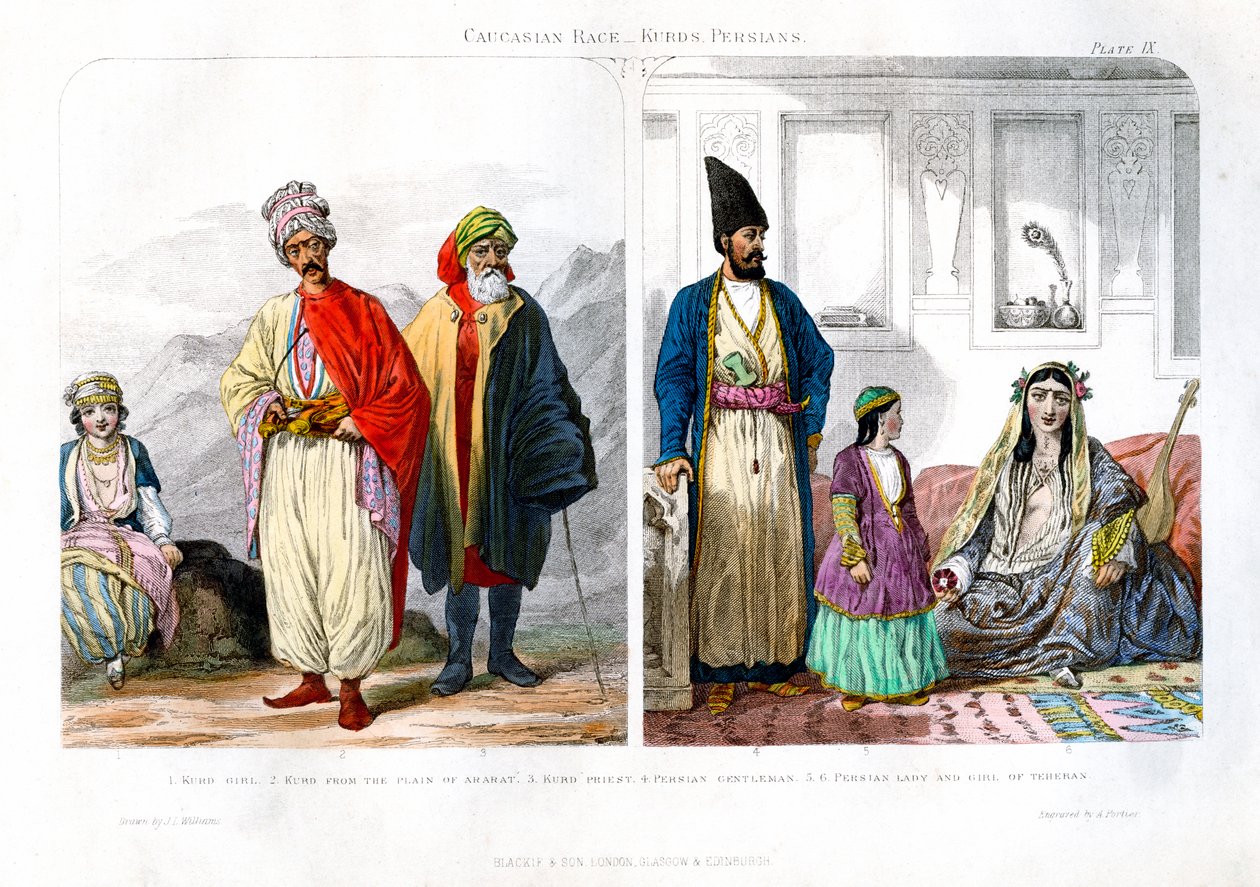 Rasa Kaukaska, Kurdowie i Persowie, 1873. autorstwa A. Portier