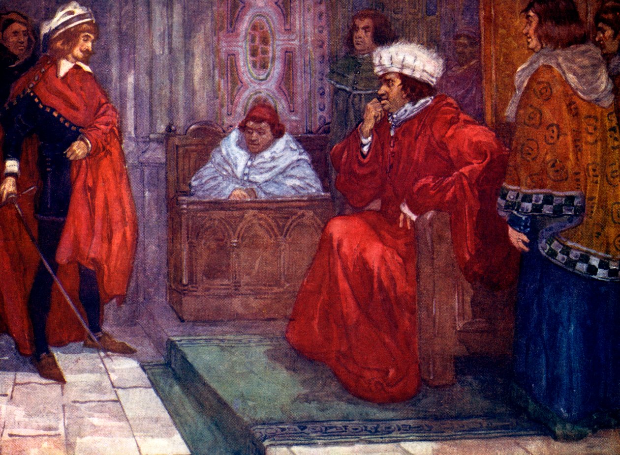 ...wysyłam cię do więzienia - powiedział sędzia Gascoigne, XIV wiek, 1905 r. autorstwa A. S. Forrest