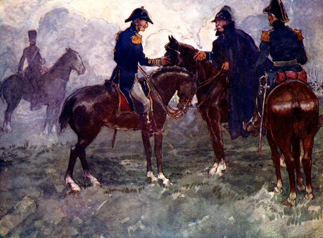 Dopiero po bitwie spotkali się Blucher i Wellington, 1815, 1905 autorstwa A. S. Forrest