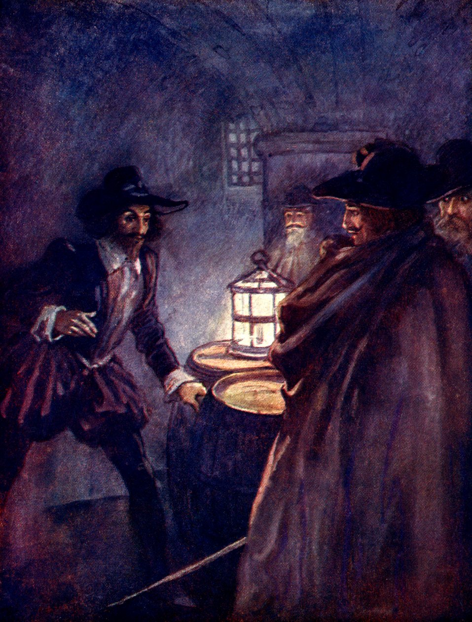 Zbliżyli się do niego surowi mężczyźni z wyciągniętymi mieczami, 1605, 1905. autorstwa A. S. Forrest