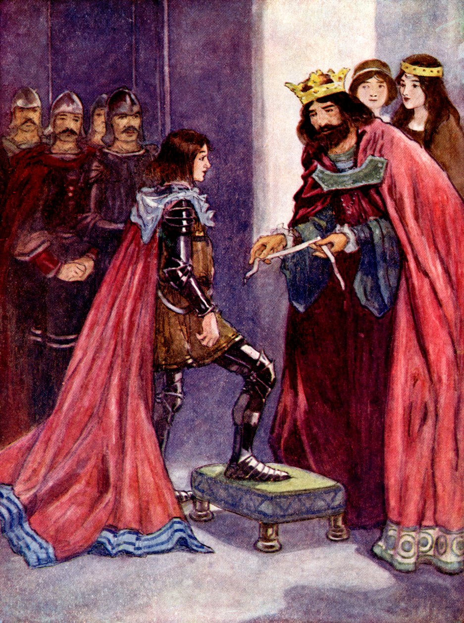 Król uczynił Czarnego Księcia Kawalerem Orderu Podwiązki, 1348, 1905 autorstwa A. S. Forrest