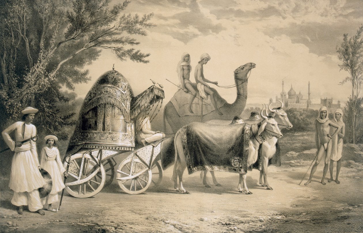 Powóz haremowy króla Delhi, z "Voyages in India", wyd. Smith, Elder und Co., 1858 autorstwa A. Soltykoff