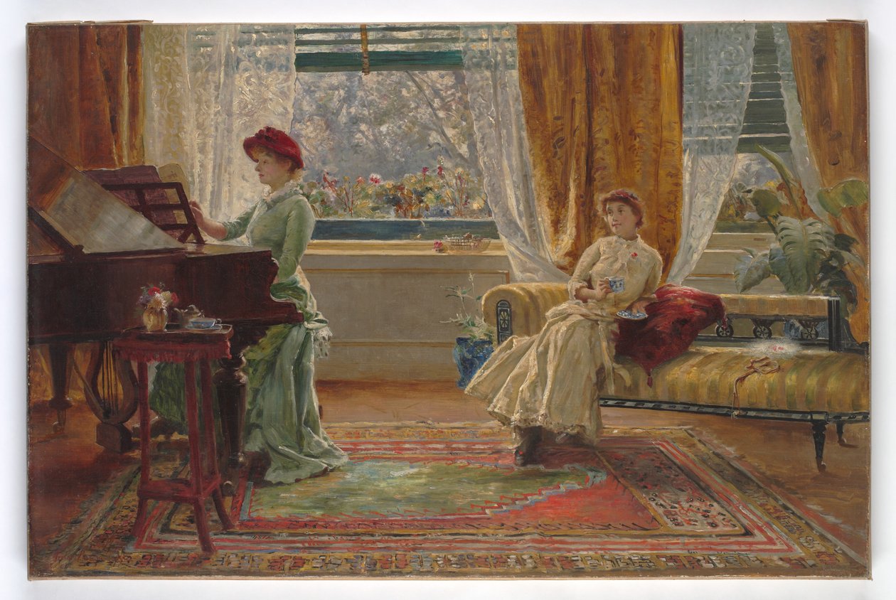 Wnętrze z dwiema paniami, 1880 autorstwa A. Trevor Haddon