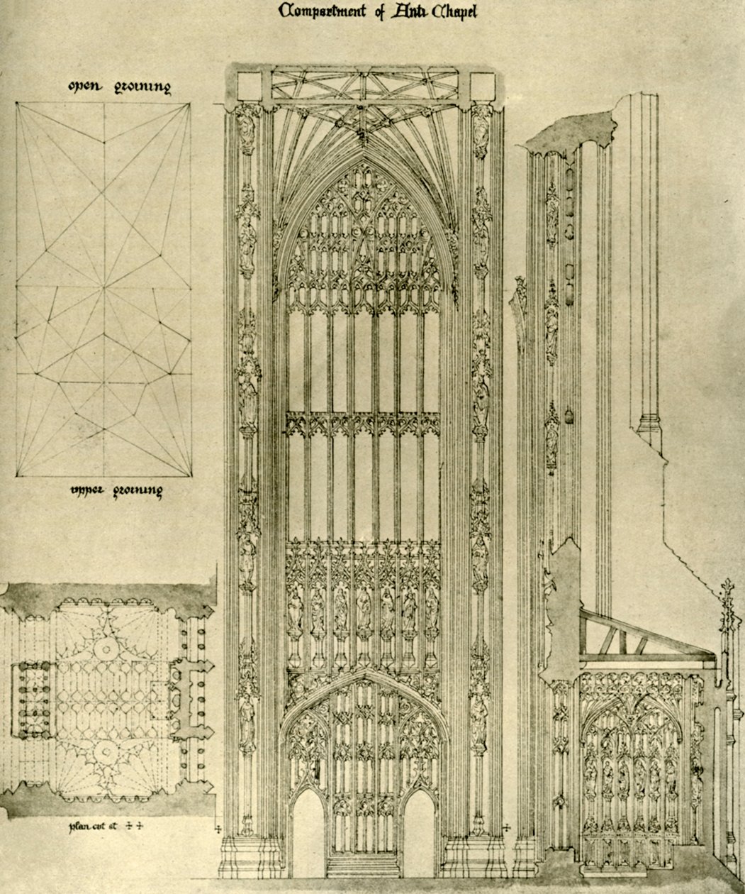 Rysunek architektoniczny: przedział Antykaplicy, 1833-1834, 1906. autorstwa A. W. N. Pugin