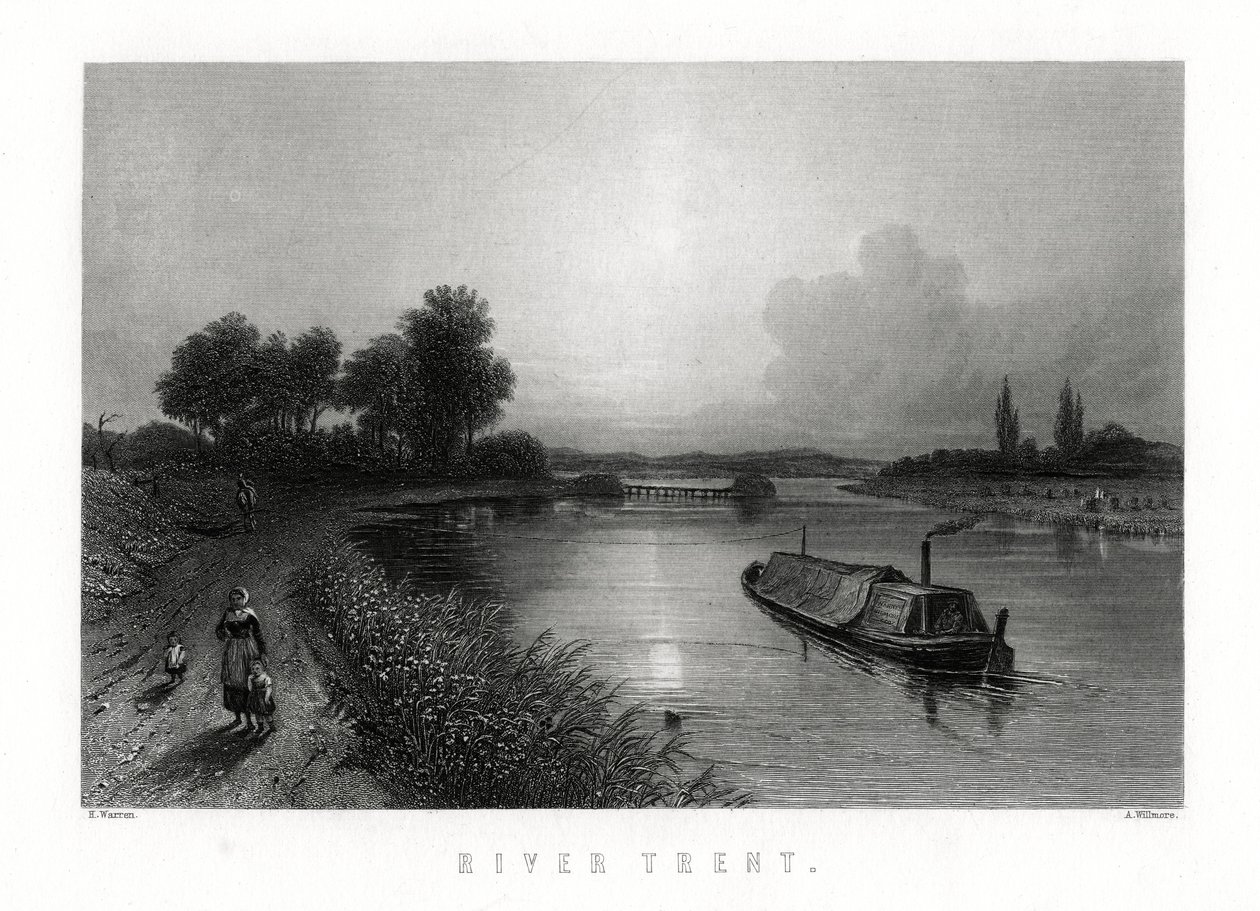 Rzeka Trent, Anglia, 1883. autorstwa A. Willmore