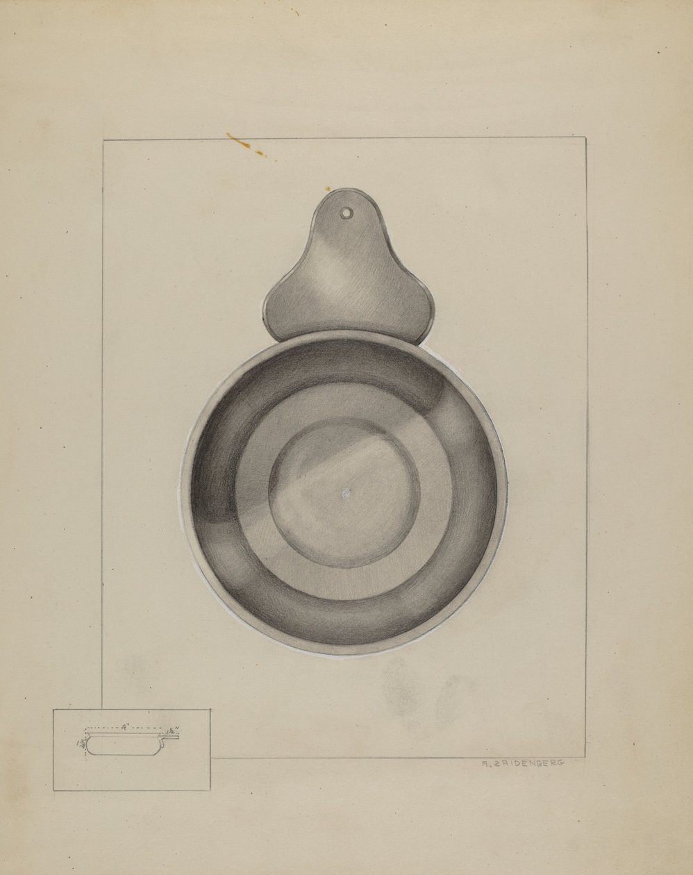 Cynowa Porringer autorstwa A. Zaidenberg