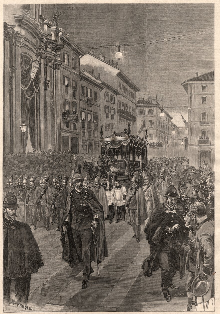 Verdi, Giuseppe: procesja pogrzebowa, Mediolan, 26 lutego 1901. autorstwa A. after Bonamore