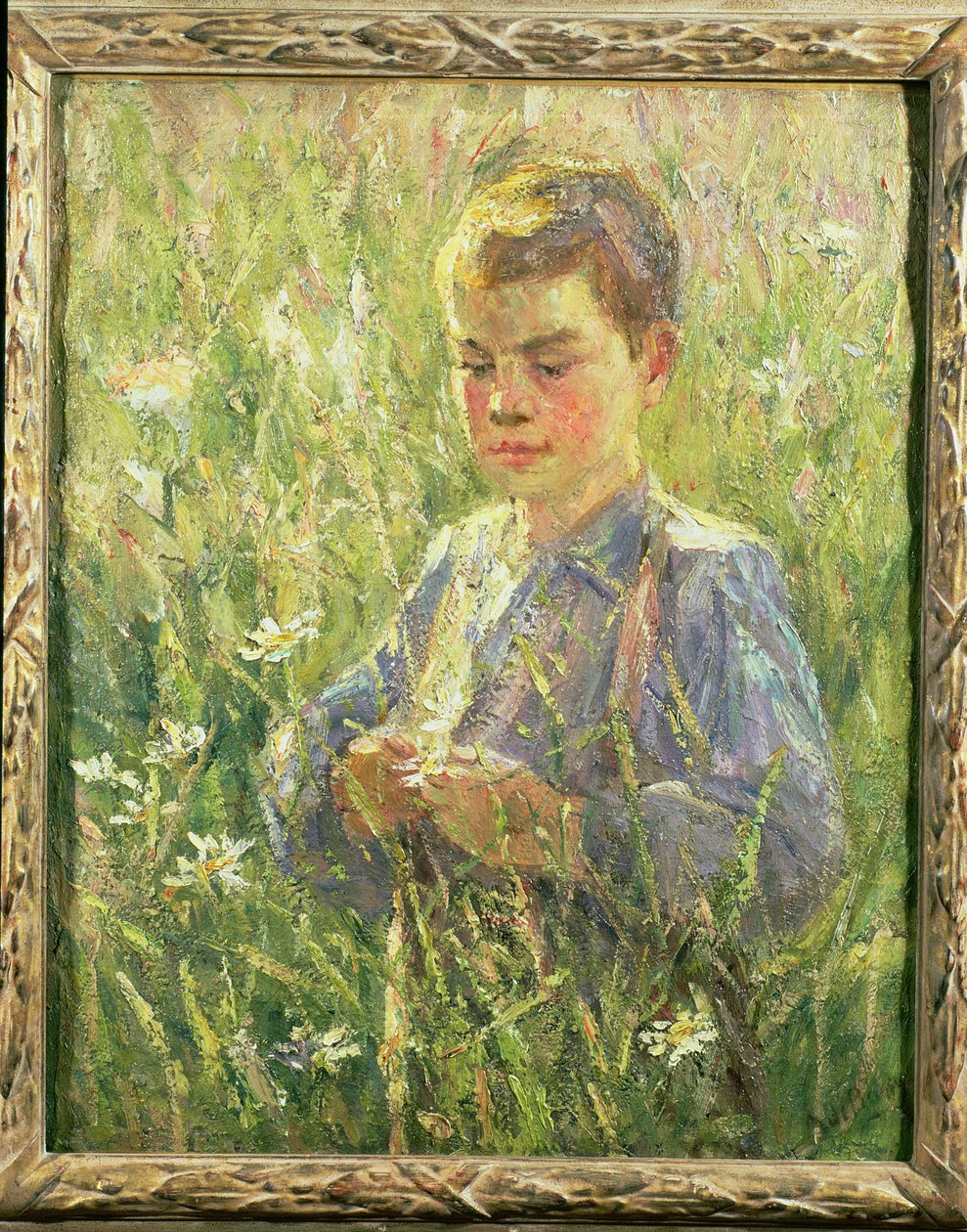Chłopiec na łące autorstwa A. de Barsy