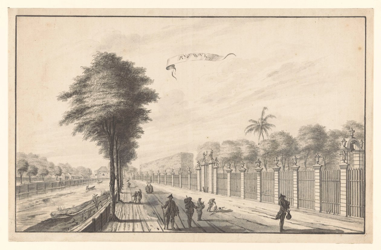 Post Rijswijk widziany z Noordwijk Rijswijk (tytuł na obiekcie) autorstwa A. de Nelly (attributed to)