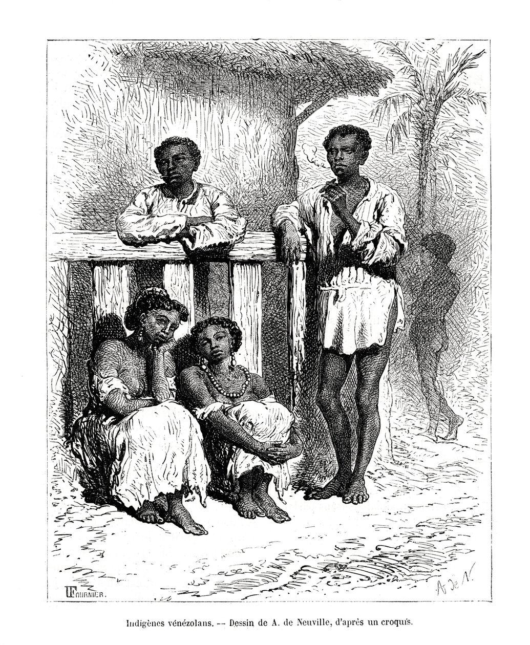 Rdzenni mieszkańcy, Wenezuela, XIX w. autorstwa A. de Neuville