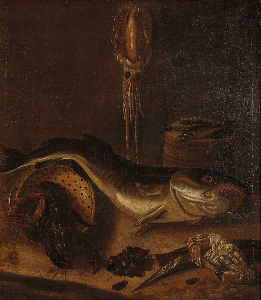 Martwa natura z rybą autorstwa A. van Doeff