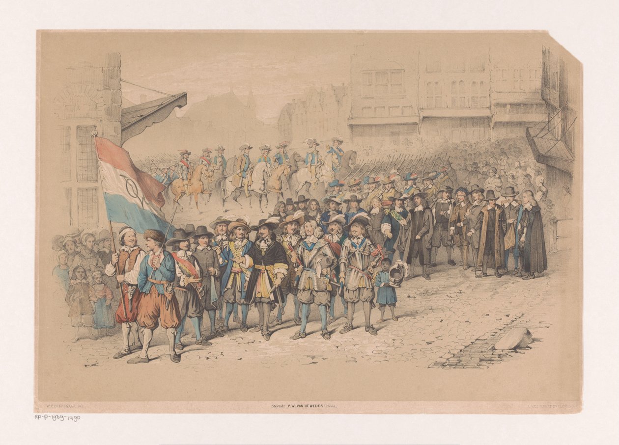 Historyczna procesja z okazji V.O.C. autorstwa A. van Groeneveldt
