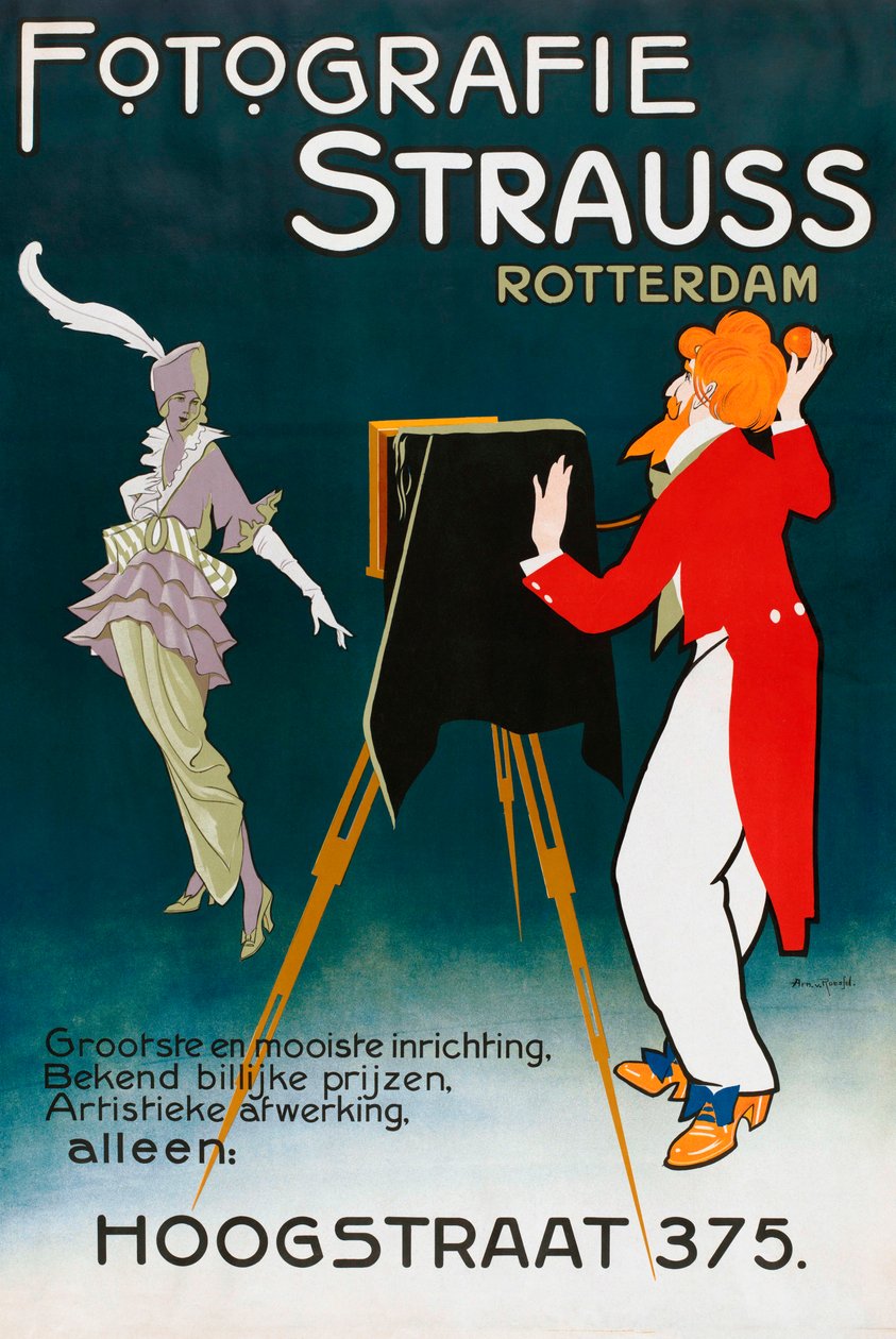 1914 plakat reklamujący studio fotograficzne autorstwa A. von Roessel