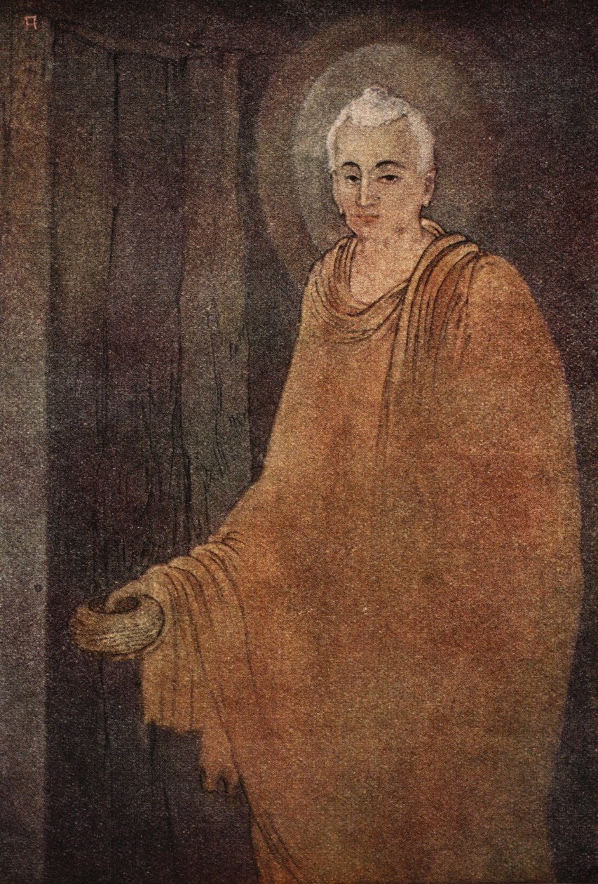 Budda jako żebrak, ilustracja z „Mity hinduistów i buddystów” autorstwa siostry Nivedity i Anandy Coomaraswamy autorstwa Abanindranath Tagore