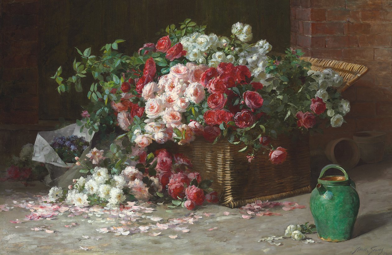 Kosz róż, ok. 1890 (olej na płótnie) autorstwa Abbott Fuller Graves