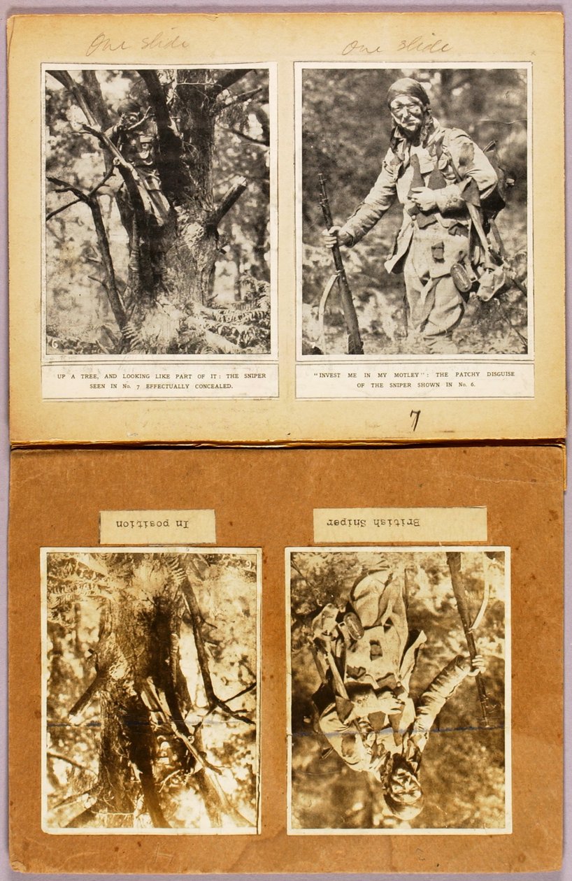 Britische Scharfschützen-Tarnung (frühe Bilder), Studienmappe für das Buch Concealing Coloration in the Animal Kingdom autorstwa Abbott Handerson Thayer