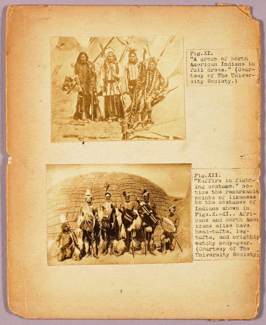 Fig. XI "Eine Gruppe nordamerikanischer Indianer in voller Tracht", Studienmappe für das Buch Tarnung im Tierreich autorstwa Abbott Handerson Thayer