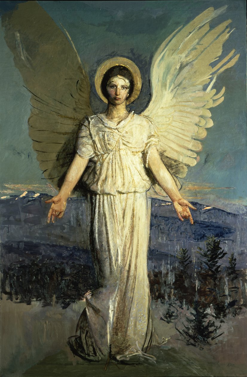Anioł osiadły, 1920-21 autorstwa Abbott Handerson Thayer