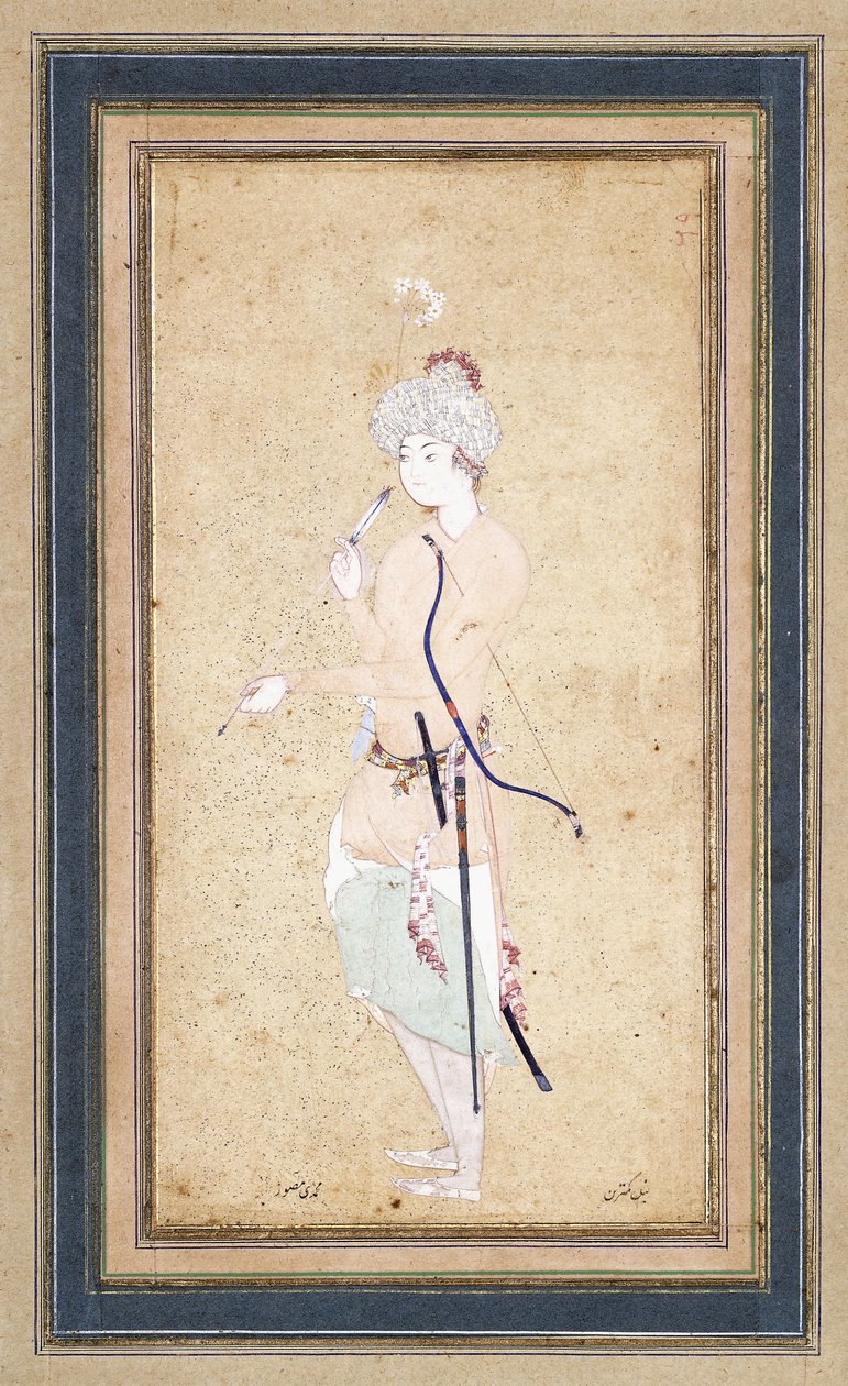 Młody łucznik, ok. godz. 1580 autorstwa Abd Allah Musawwir