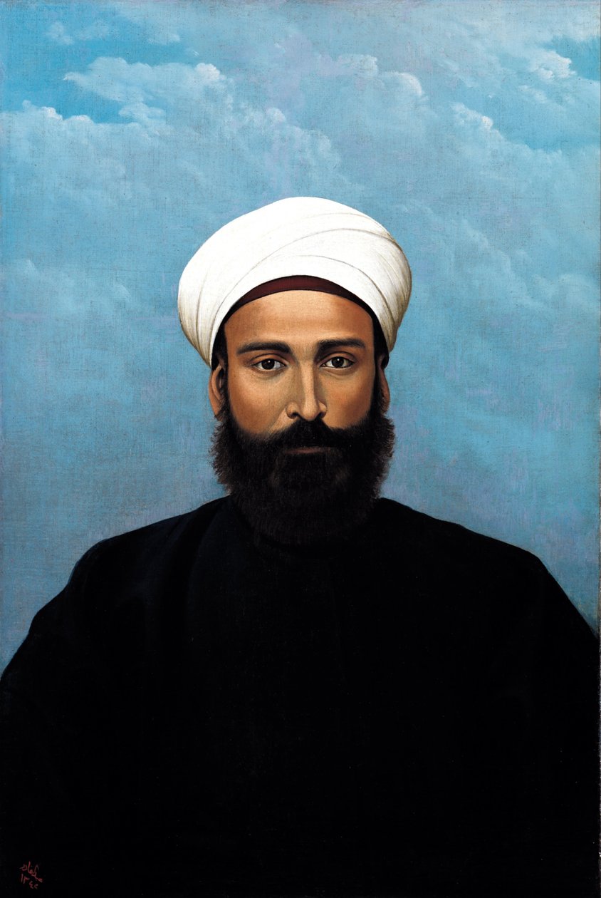 Portret dr Muhammada Darwisha Al Wasi autorstwa Abdul Qadir al Rassam