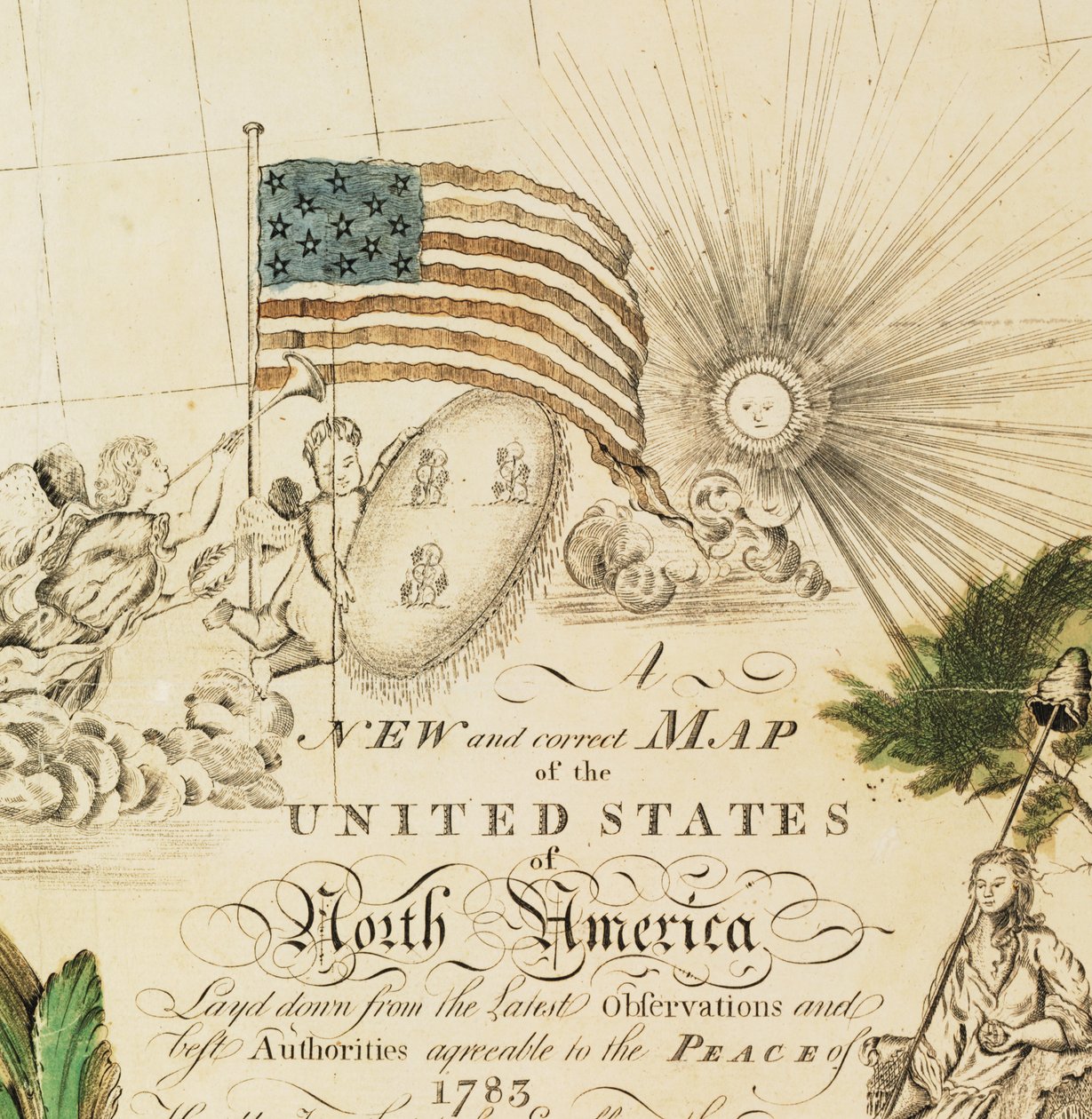 Pierwsza narodowa mapa Ameryki, 1784 autorstwa Abel Buell