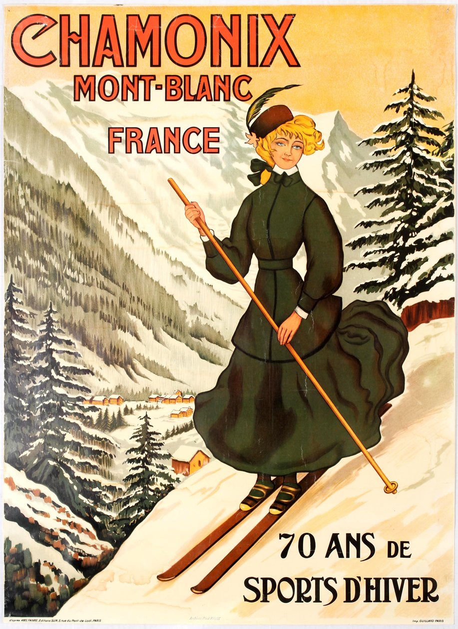 Chamonix Mont Blanc 70 lat sportów zimowych. autorstwa Abel Faivre