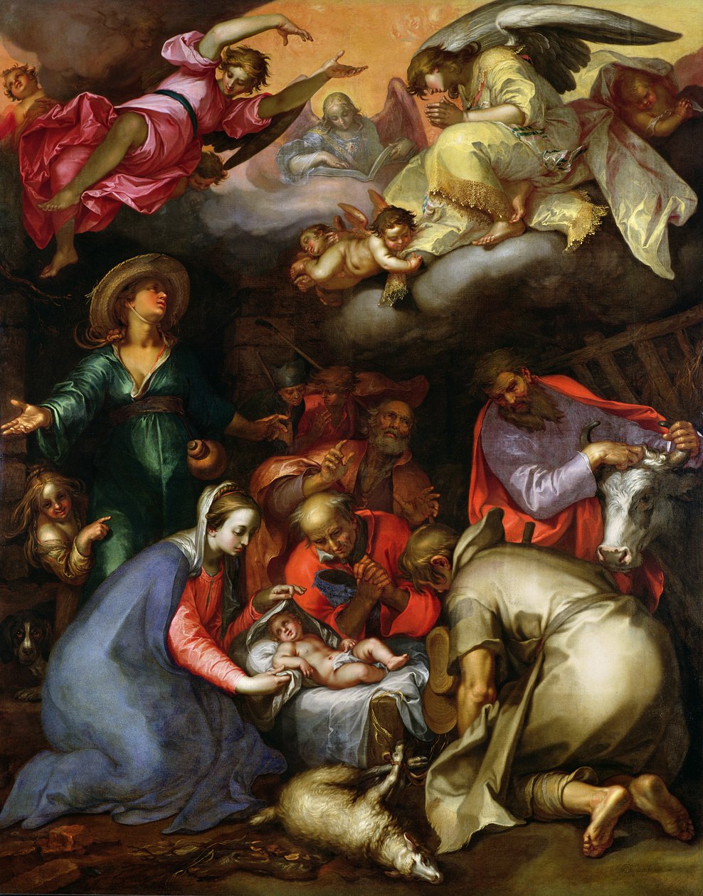 Adoracja pasterzy, 1612 autorstwa Abraham Bloemaert