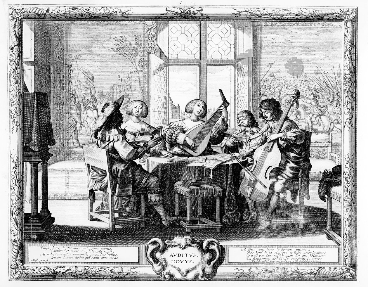 Zespół muzyczny z lutnią autorstwa Abraham Bosse