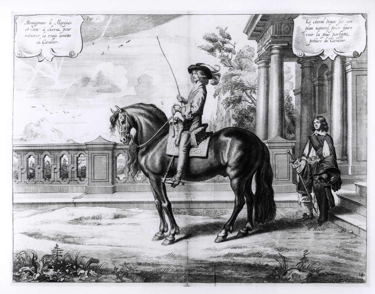 Ilustracja z podręcznika jeździeckiego, rytowana przez Peetera Clouweta (1629-70), 1658 autorstwa Abraham Jansz. van Diepenbeke