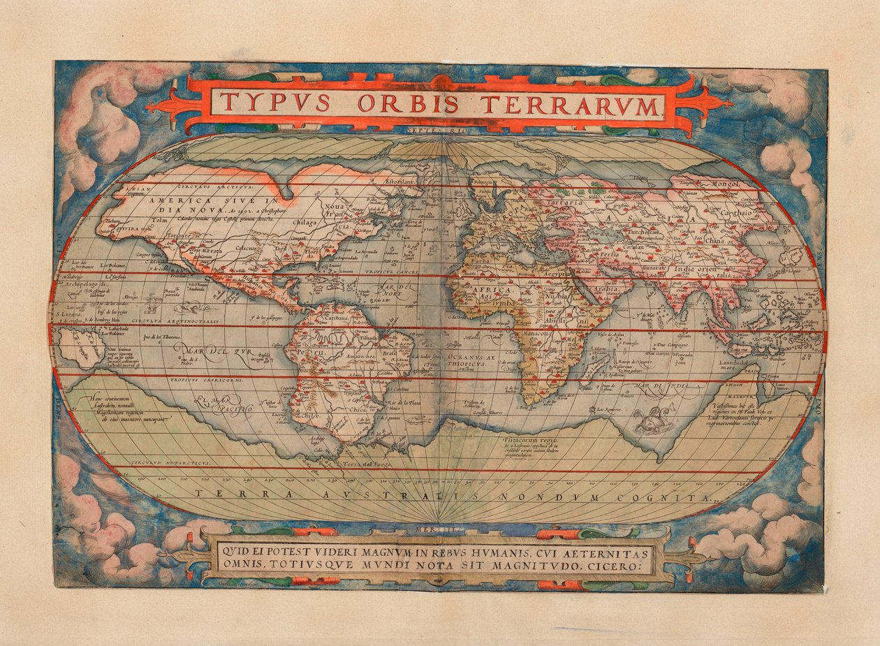 Mapa została opublikowana w (1579) i przedstawia mapę świata autorstwa Abraham Ortelius