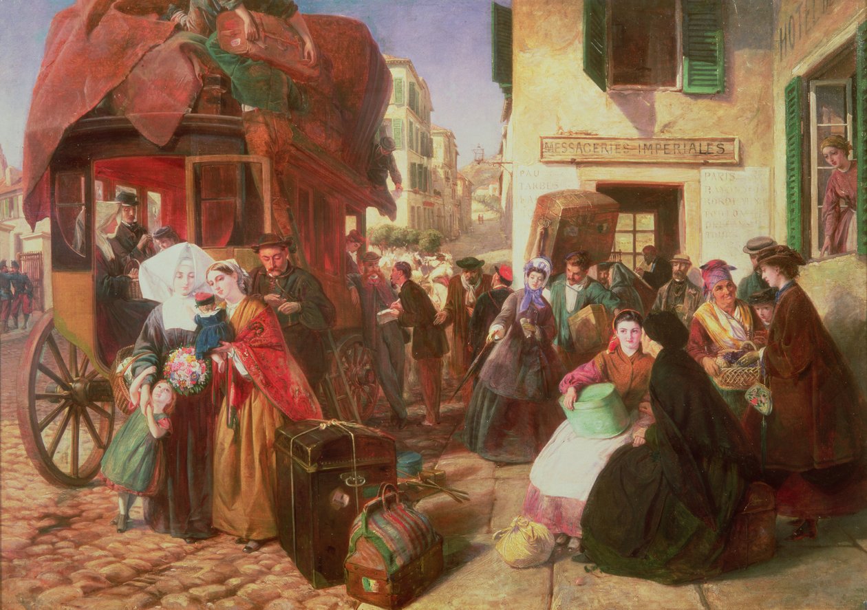 Wyjazd firmy Diligence z Biarritz, 1862 autorstwa Abraham Solomon