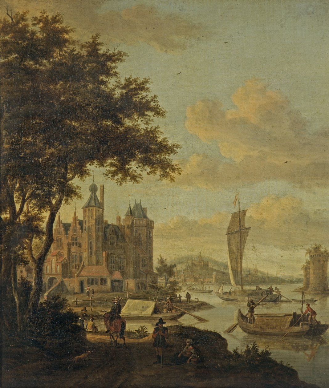 Holenderska scena na plaży z wysyłką autorstwa Abraham Storck