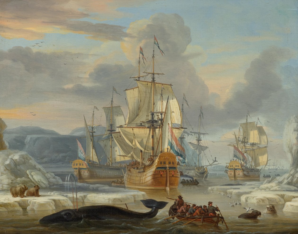 Wielorybniki na Oceanie Arktycznym autorstwa Abraham Storck