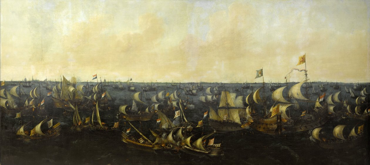 Bitwa na Zuiderzee autorstwa Abraham de Verwer  