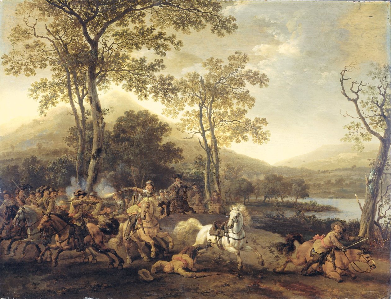 Bitwa kawalerii autorstwa Abraham van Calraet
