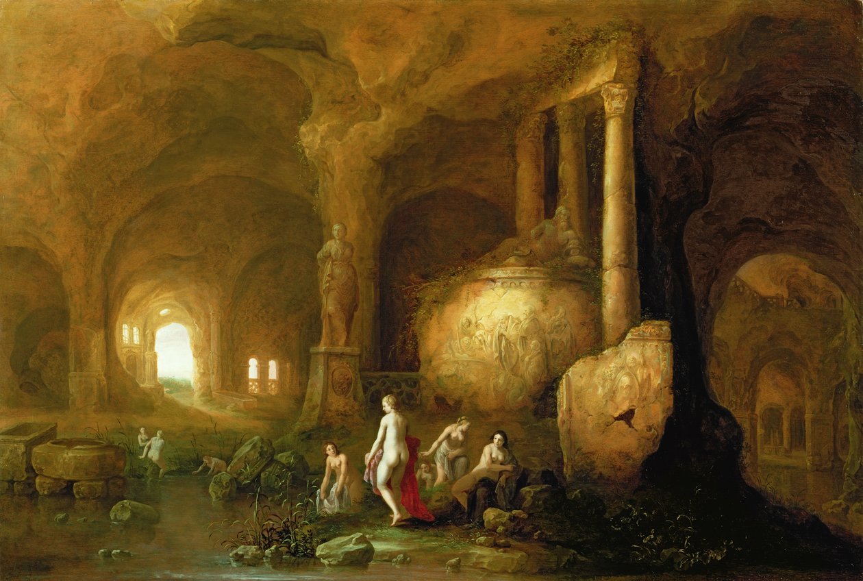 Kąpiel nimf w klasycznych ruinach autorstwa Abraham van Cuylenborch