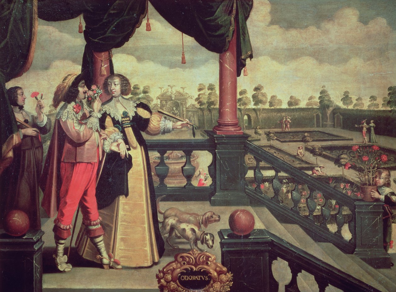 Pięć zmysłów - Zapach (olej na płótnie) autorstwa Abraham (after) Bosse