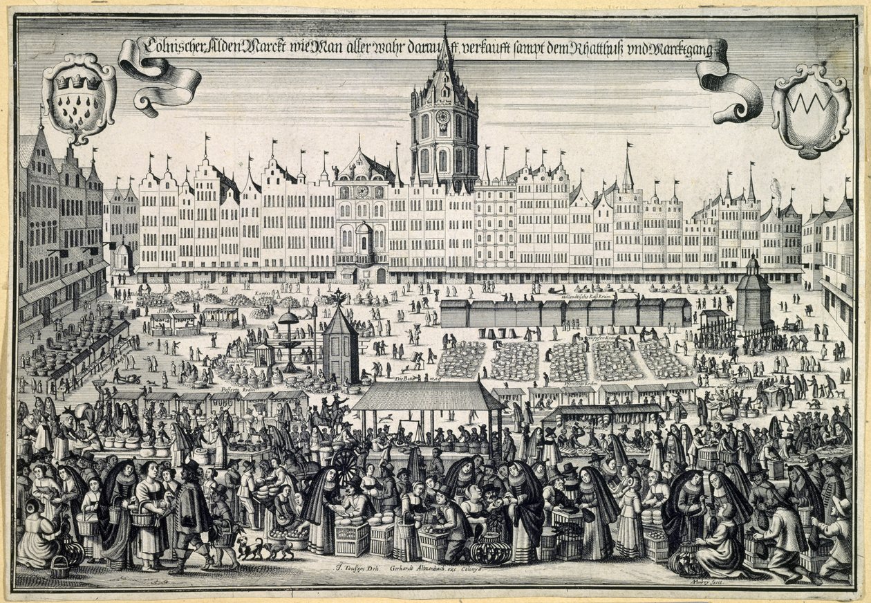 Stary Rynek w Kolonii, ok. godz. 1660 autorstwa Abraham Aubry