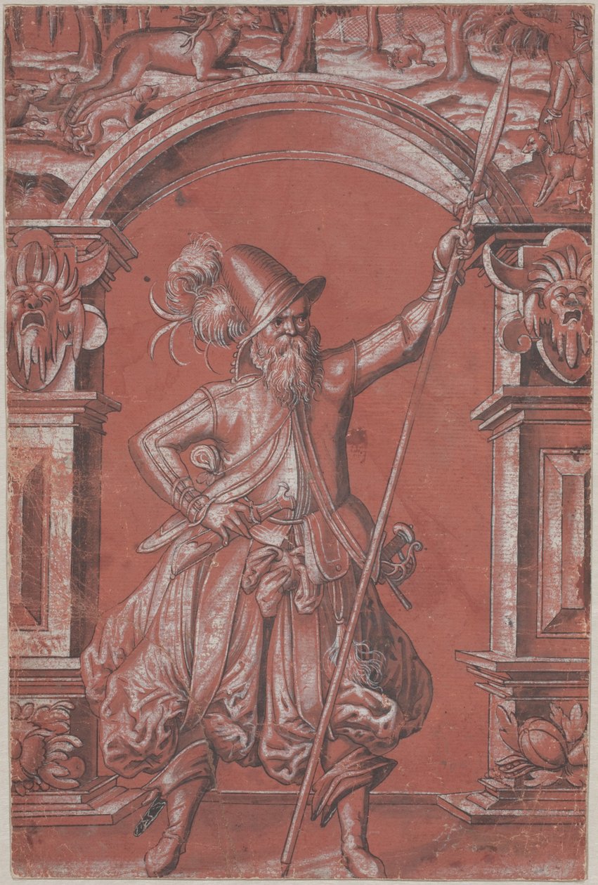 Gwardia szwajcarska przed łukiem ozdobnym (recto) autorstwa Abraham Bickhart