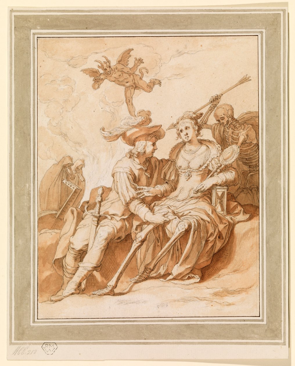 Śmierć i kochankowie - Alegoria "Vanitas", 1620 - 1630 ok autorstwa Abraham Bloemaert