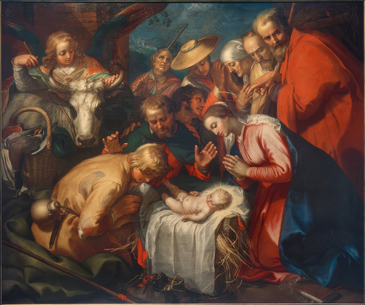 Adoracja pasterzy autorstwa Abraham Bloemaert