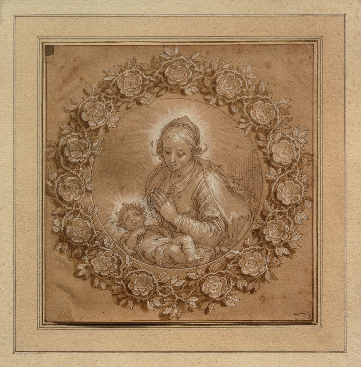 Madonna z Dzieciątkiem Jezus w tondo autorstwa Abraham Bloemaert