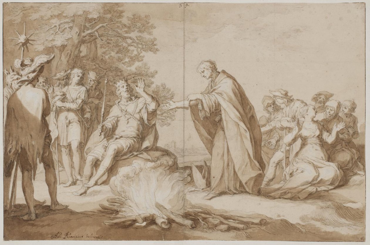 Próba ognia Poppo autorstwa Abraham Bloemaert