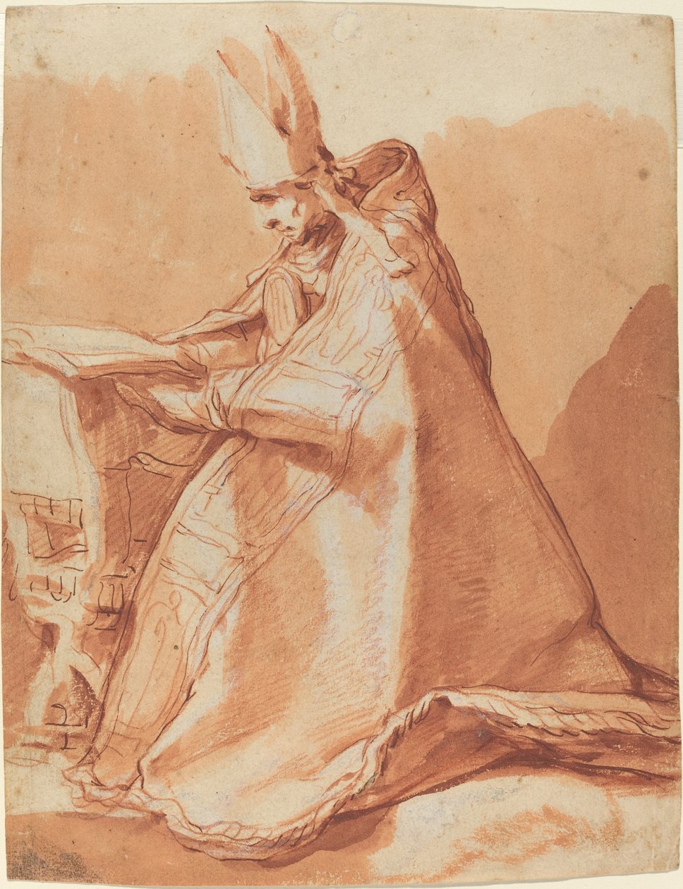 Siedzący biskup autorstwa Abraham Bloemaert