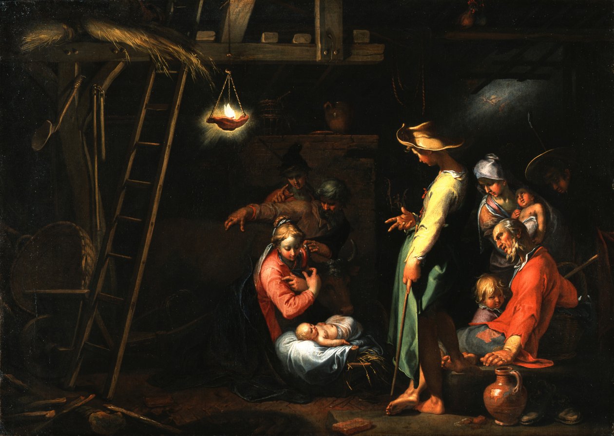 Adoracja pasterzy autorstwa Abraham Bloemaert