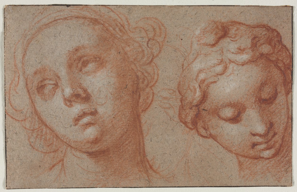 Dwie głowy kobiet, pierwsza połowa XVII wieku. autorstwa Abraham Bloemaert