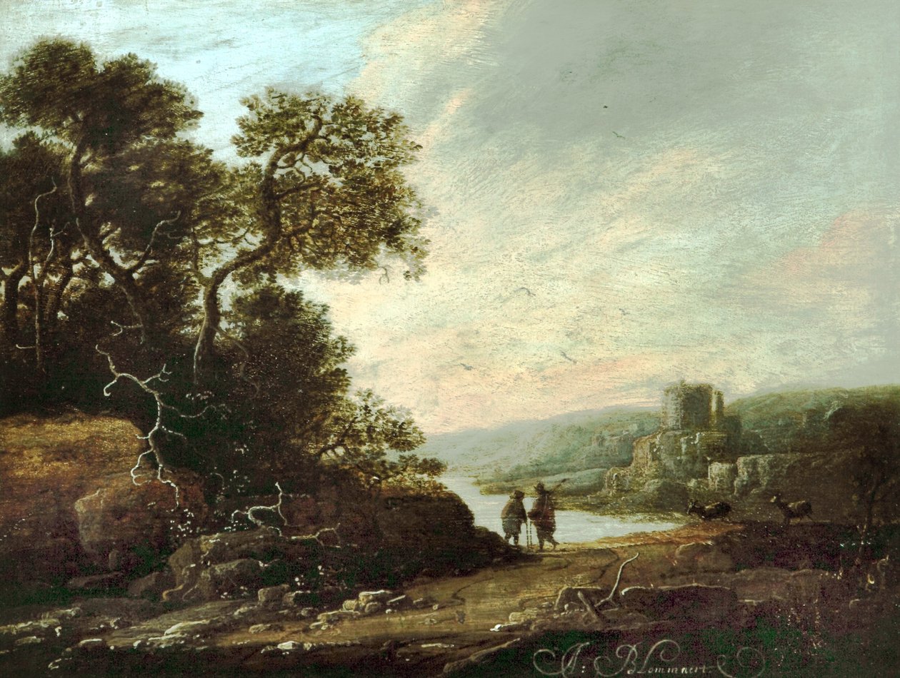 Krajobraz z ruinami zamku autorstwa Abraham Blommaert