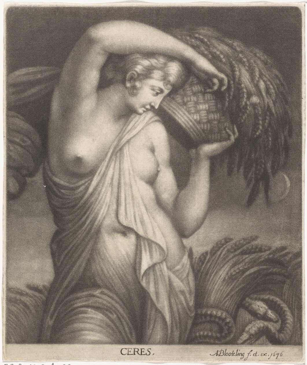 Ceres na polu kukurydzy Ceres (tytuł na obiekcie) autorstwa Abraham Bloteling