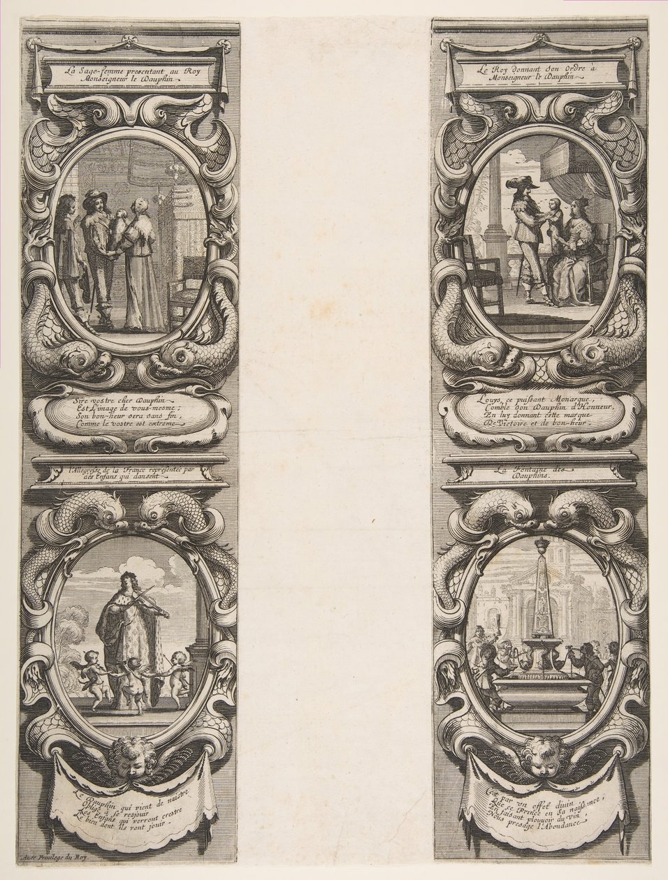 Almanach dla 1639: Ludwik XIII i Anna Austriaczka powierzenie Królestwa i Appa Dziedzica..., 1638. autorstwa Abraham Bosse