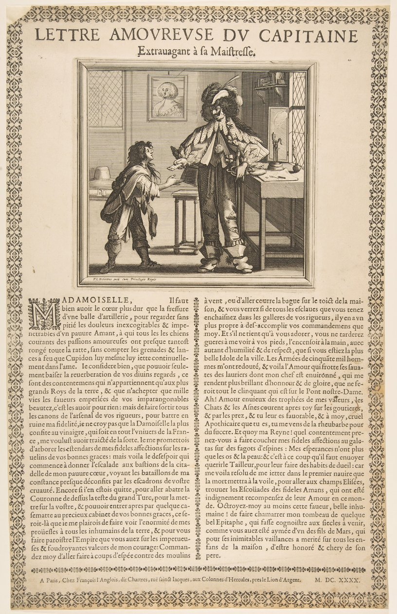 List miłosny kapitana, ca. 1636. autorstwa Abraham Bosse